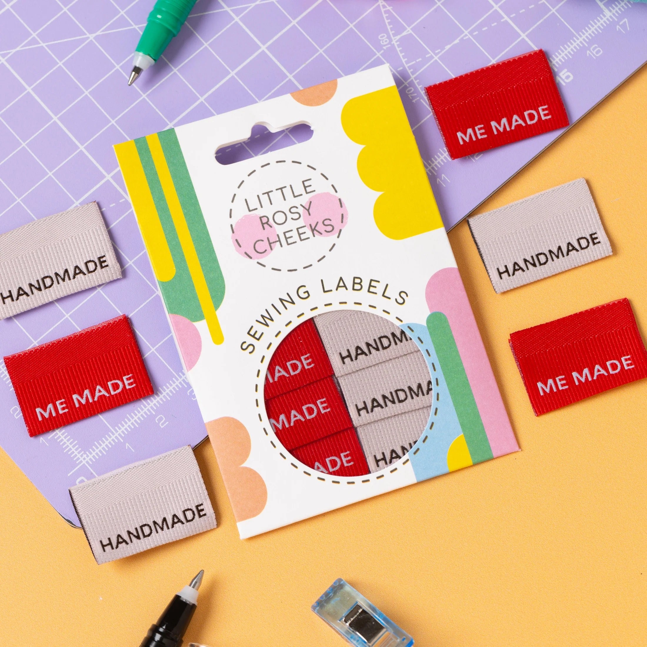 Little Rosy Cheeks - "Me Made / Handmade" Ribbed Printed Labels