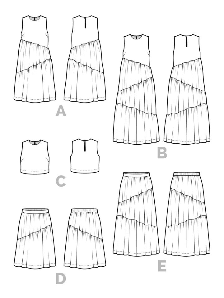 Closet Core - Azure Dress, Skirt and Top Sewing Pattern
