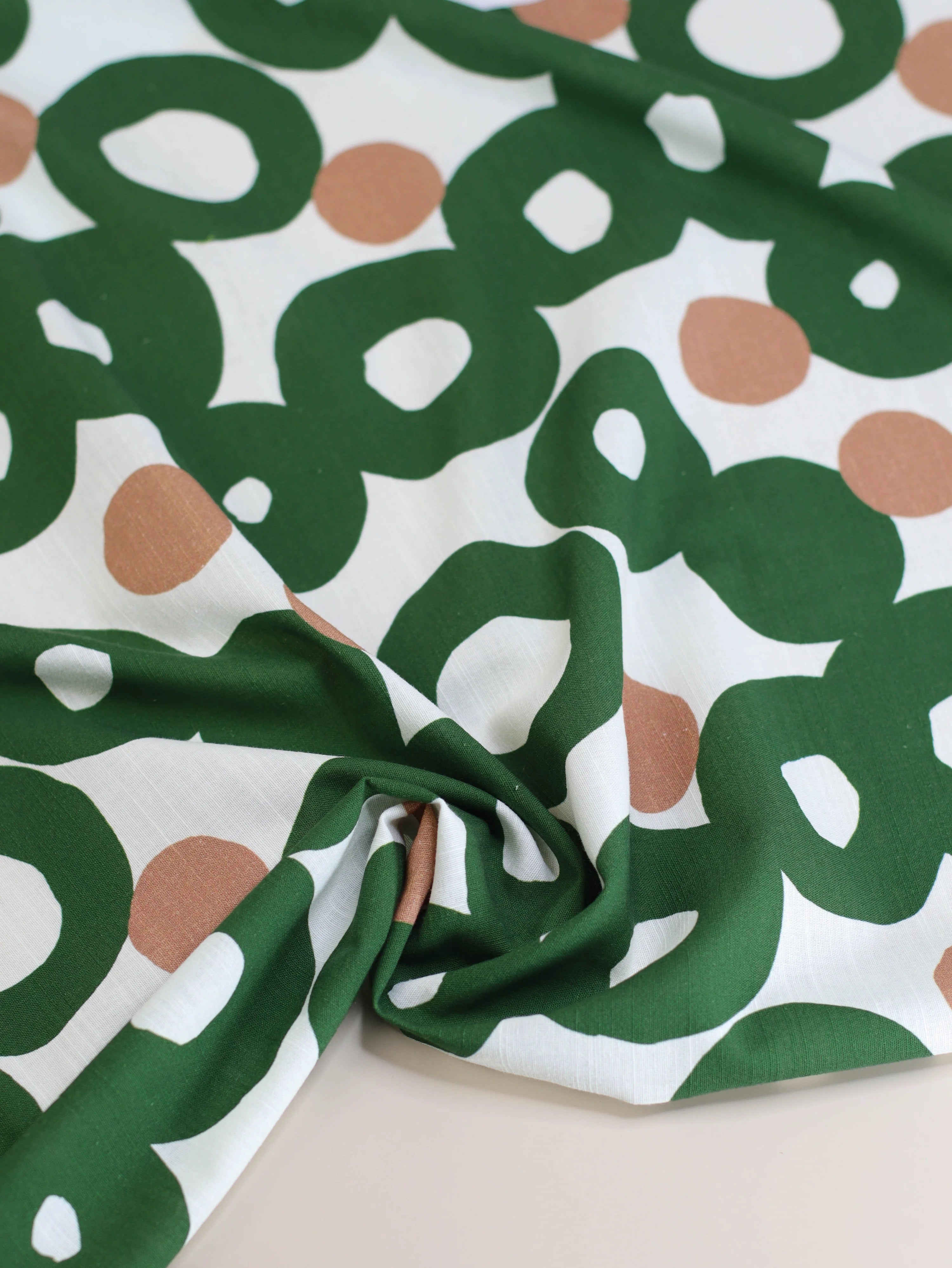 PRE-ORDER - END OF APRIL DELIVERY Mind The MAKER - Roundabout Linen Cotton in Verdant Mocha