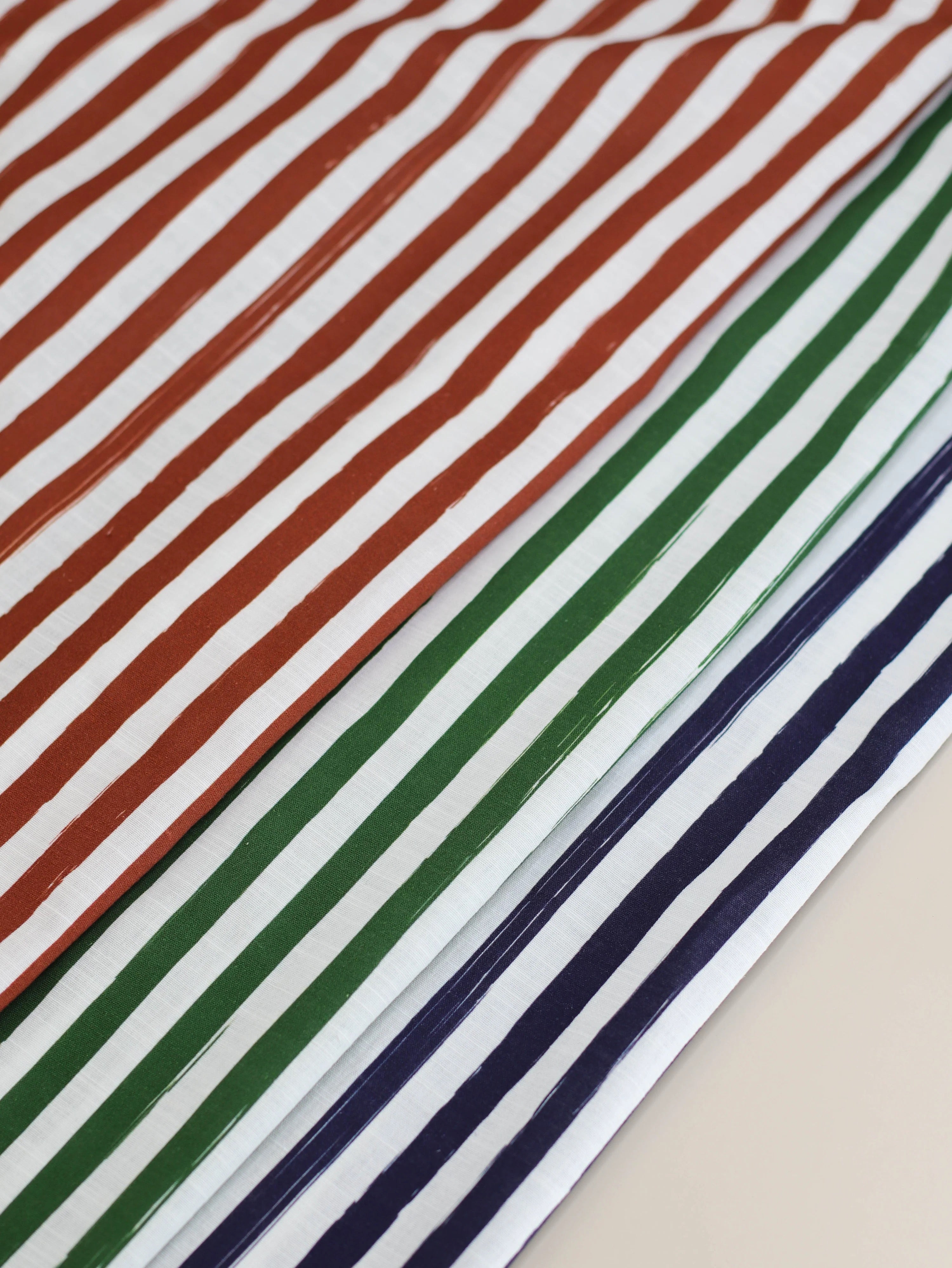 REMNANT 0.39 Metre - Mind The MAKER - Lined Up Linen Cotton in Night