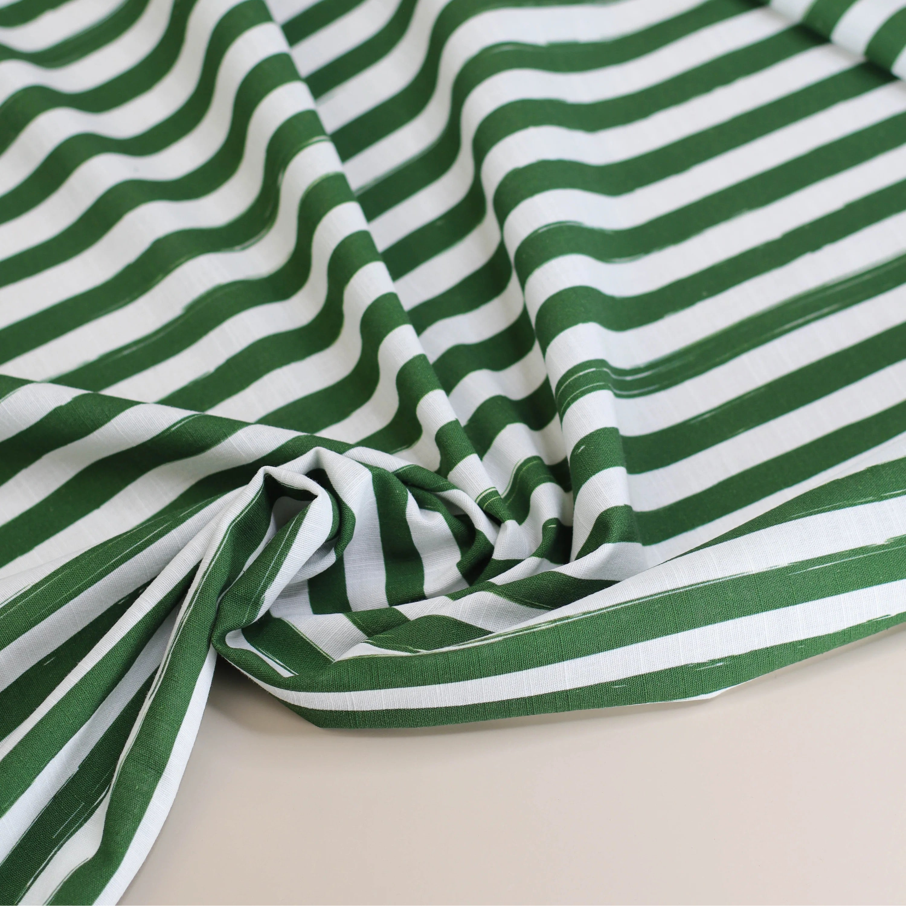 Mind The MAKER - Lined Up Linen Cotton in Verdant Green