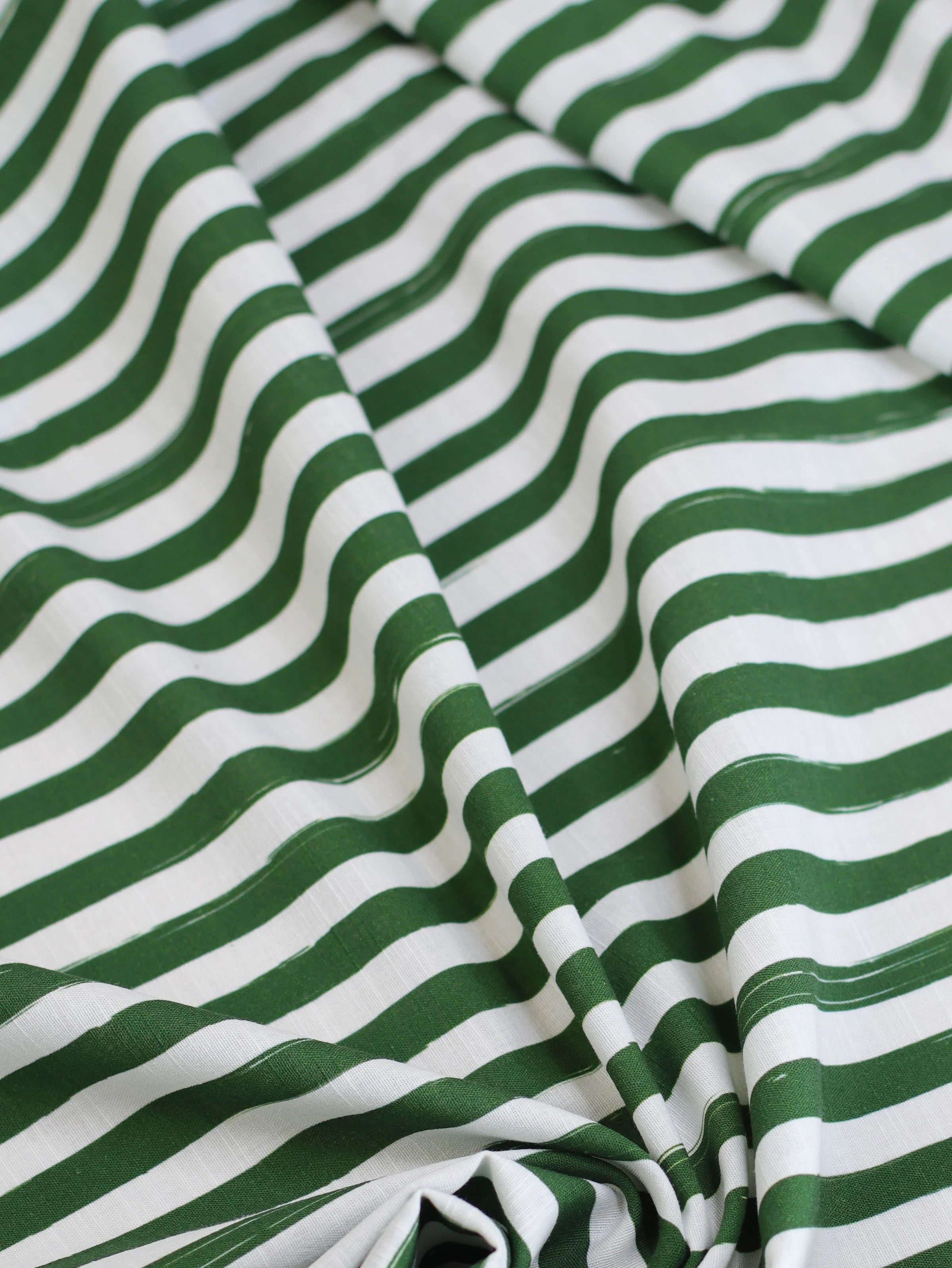 Mind The MAKER - Lined Up Linen Cotton in Verdant Green