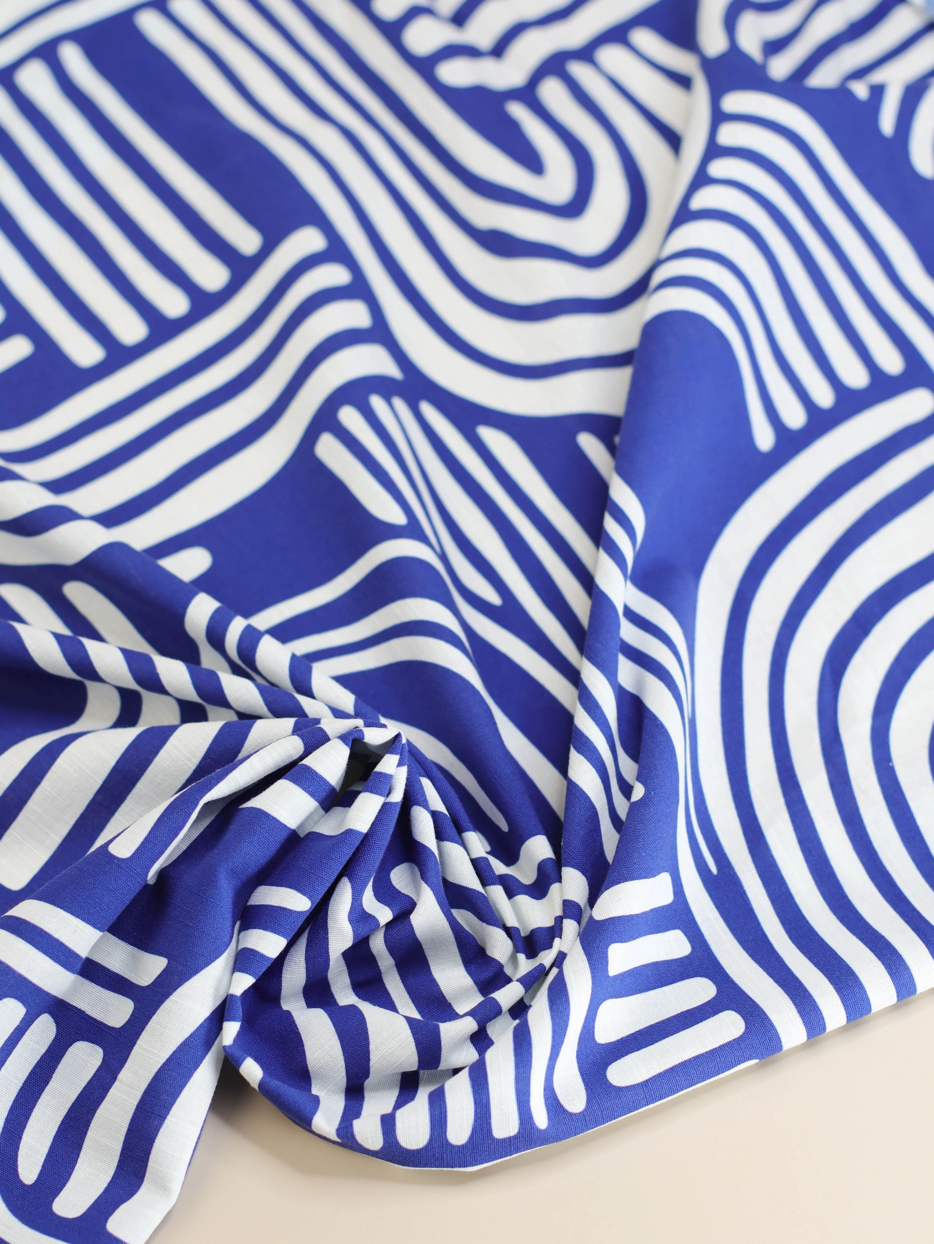 PRE-ORDER - END OF MAY DELIVERY Mind The MAKER - Over the Rainbow Linen Cotton in Cobalt Blue