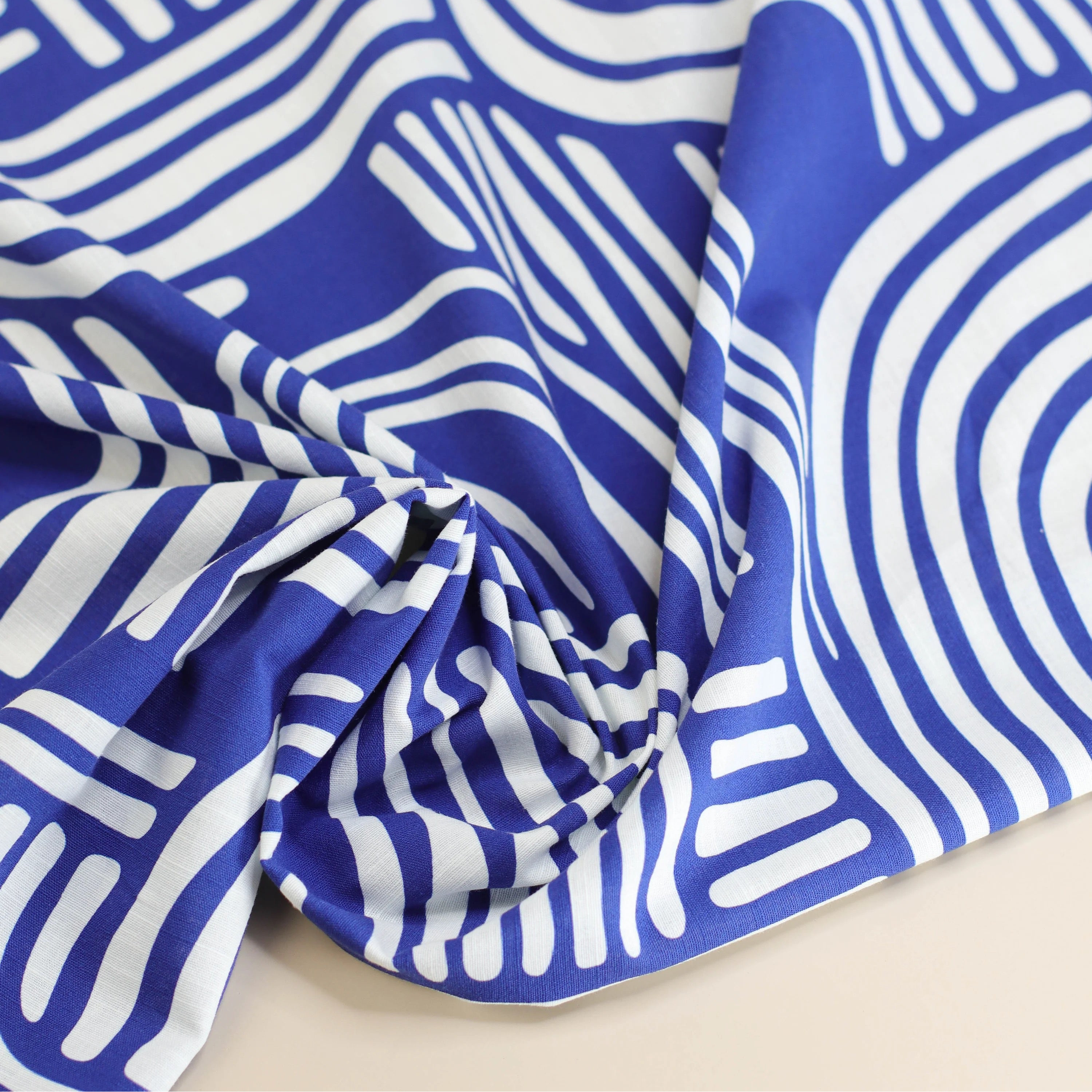 PRE-ORDER - END OF MAY DELIVERY Mind The MAKER - Over the Rainbow Linen Cotton in Cobalt Blue
