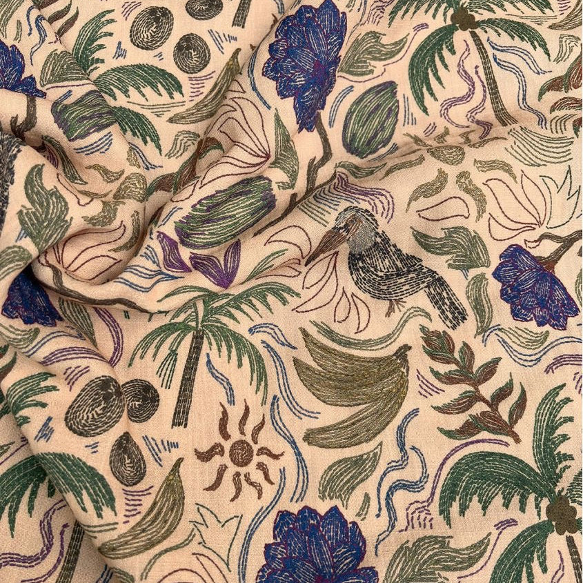Cousette - Tropical Viscose Crepe Fabric