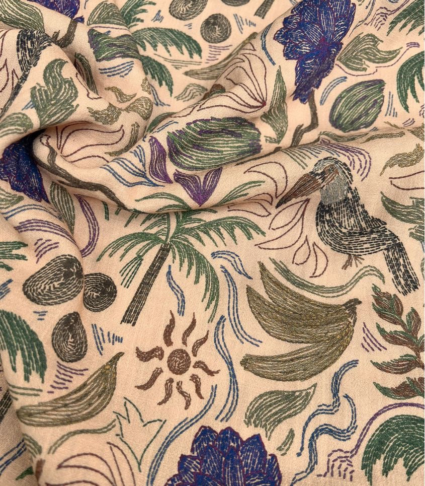 Cousette - Tropical Viscose Crepe Fabric