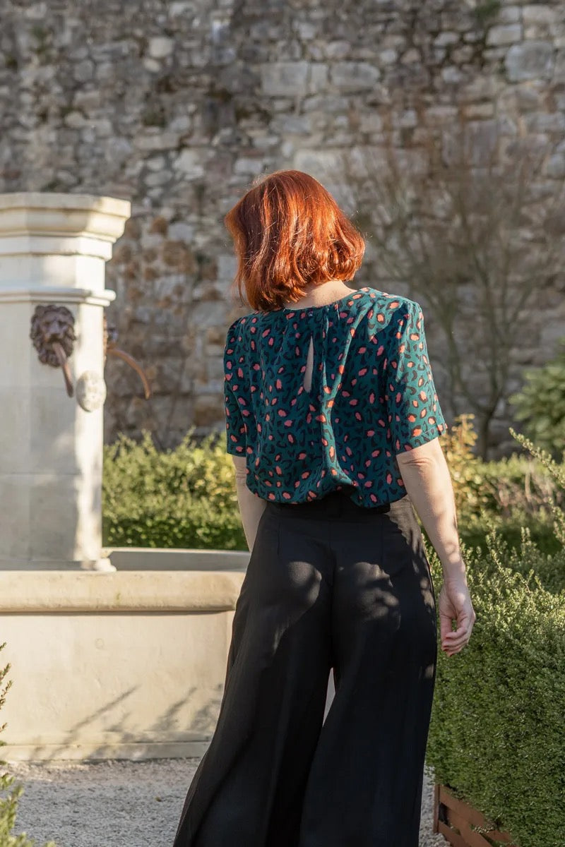 Églantine & Zoé - Bagheera in Dark Lagoon Viscose Fabric