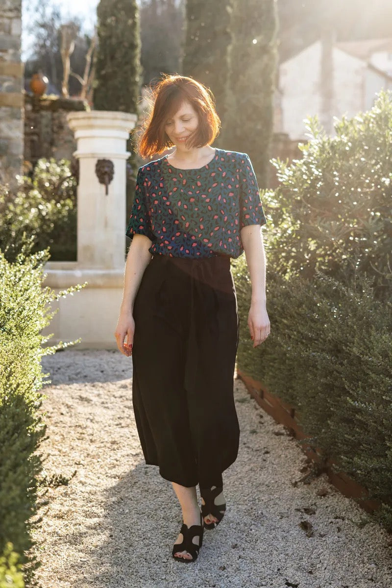 Églantine & Zoé - Bagheera in Dark Lagoon Viscose Fabric