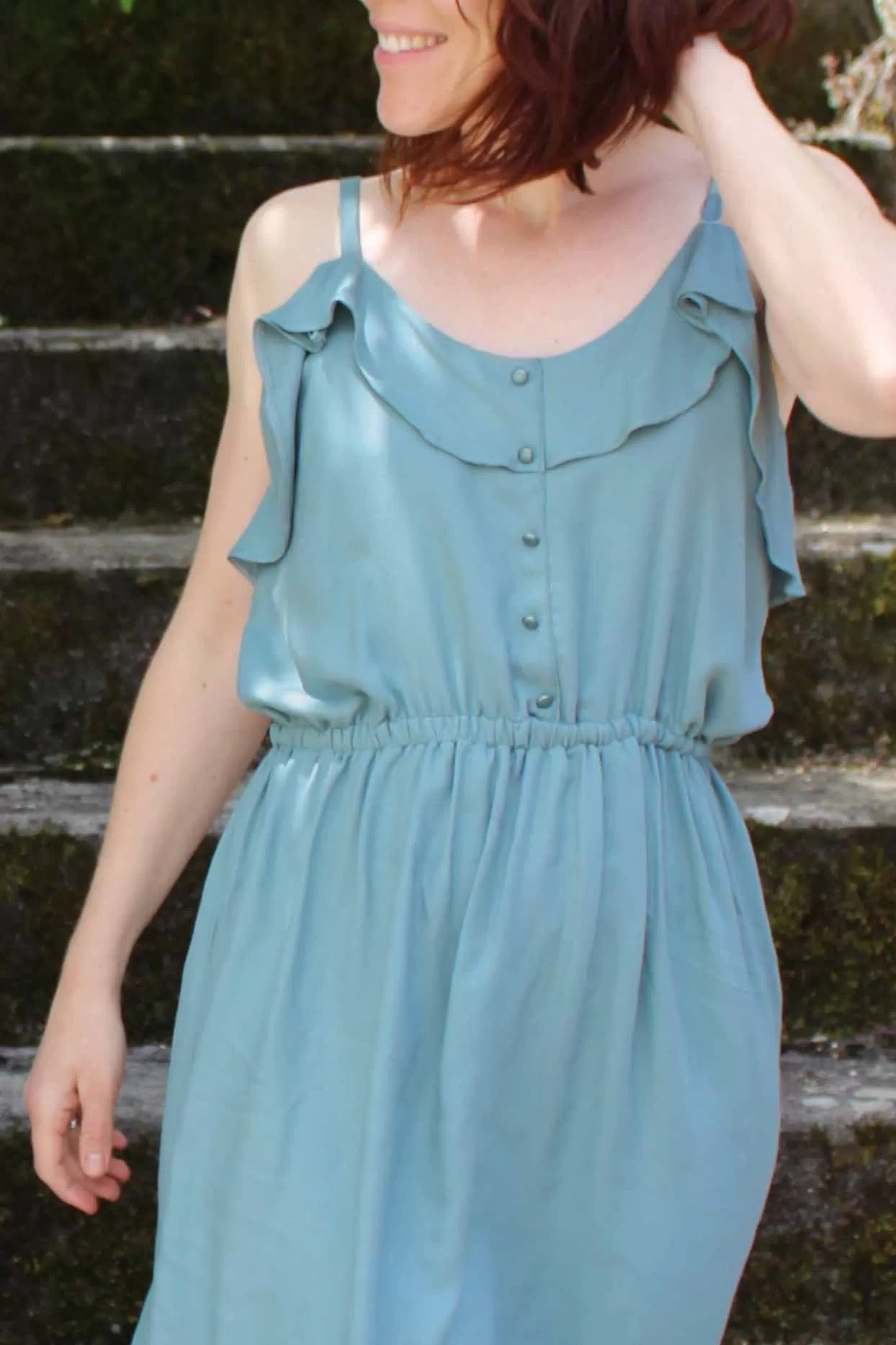 Églantine & Zoé - Sage Green Viscose Crepe Fabric
