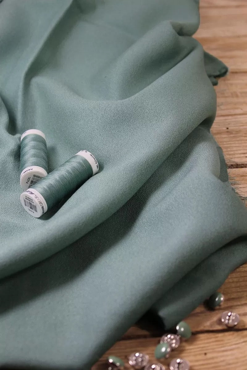 Églantine & Zoé - Sage Green Viscose Crepe Fabric