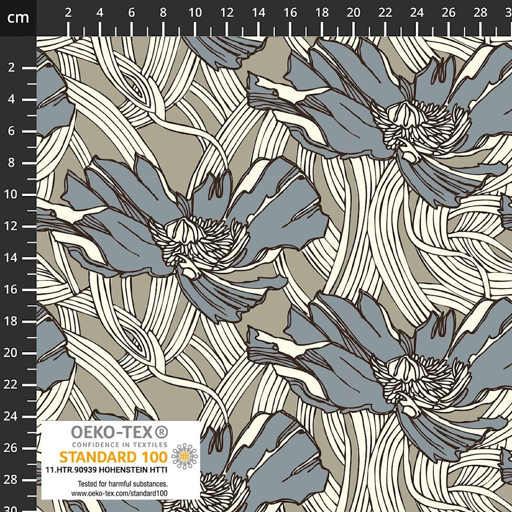 Danish Design - Bold Linear Flower Cotton Jersey