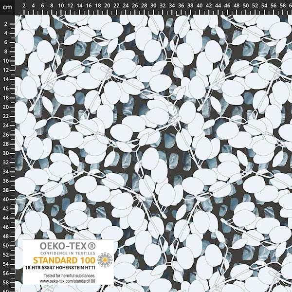 Light & Lush - Berries on Navy Viscose Twill Fabric
