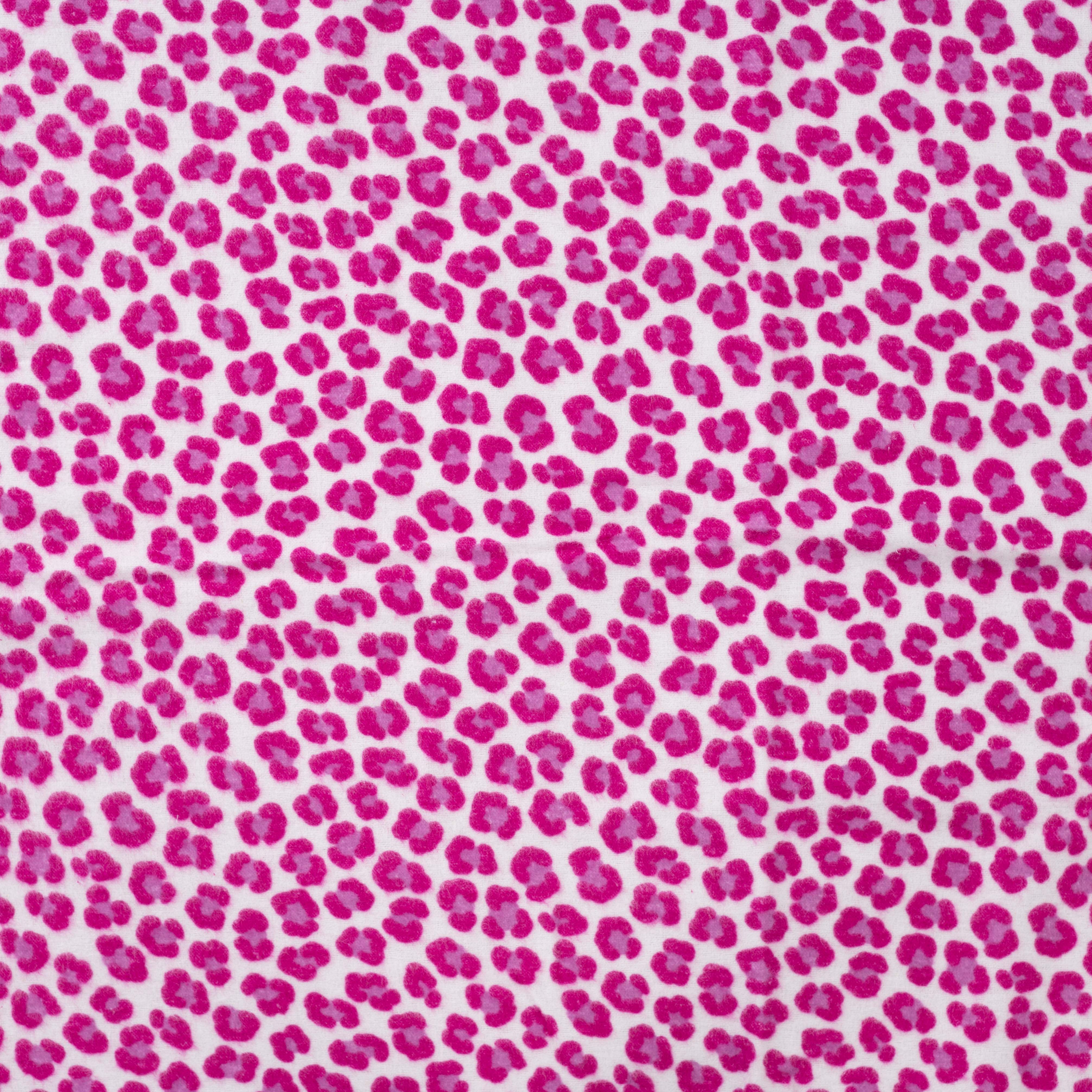 Pink Leopard Brushed Cotton Flannel