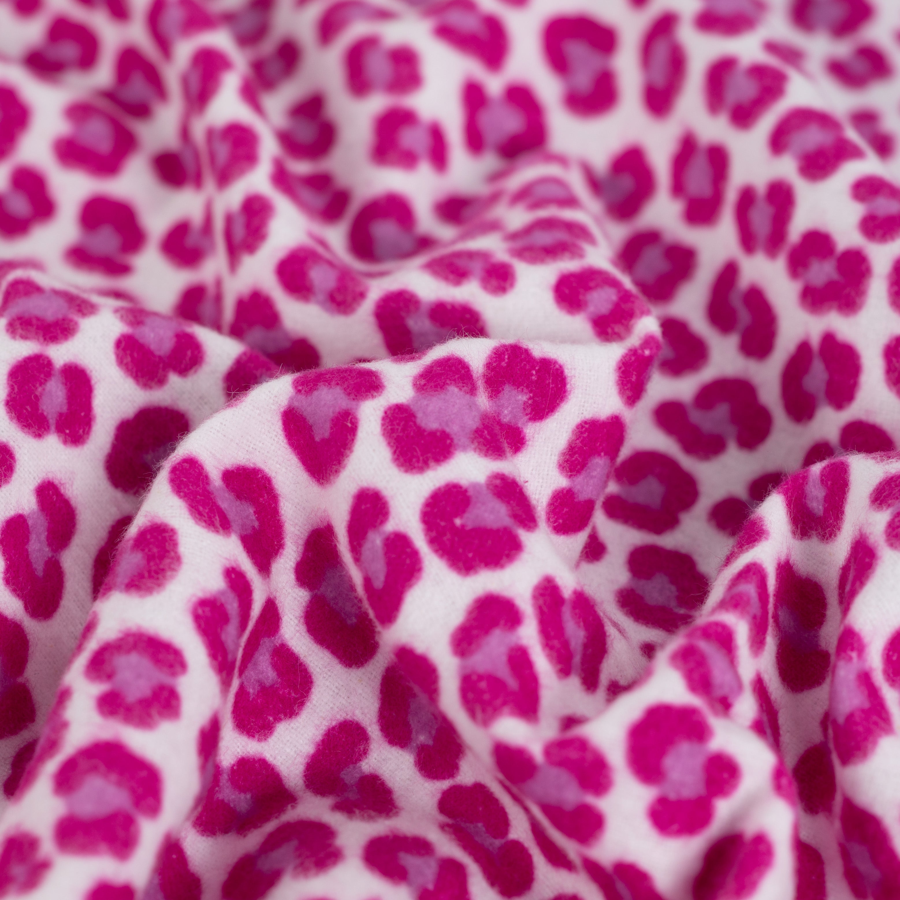 Pink Leopard Brushed Cotton Flannel