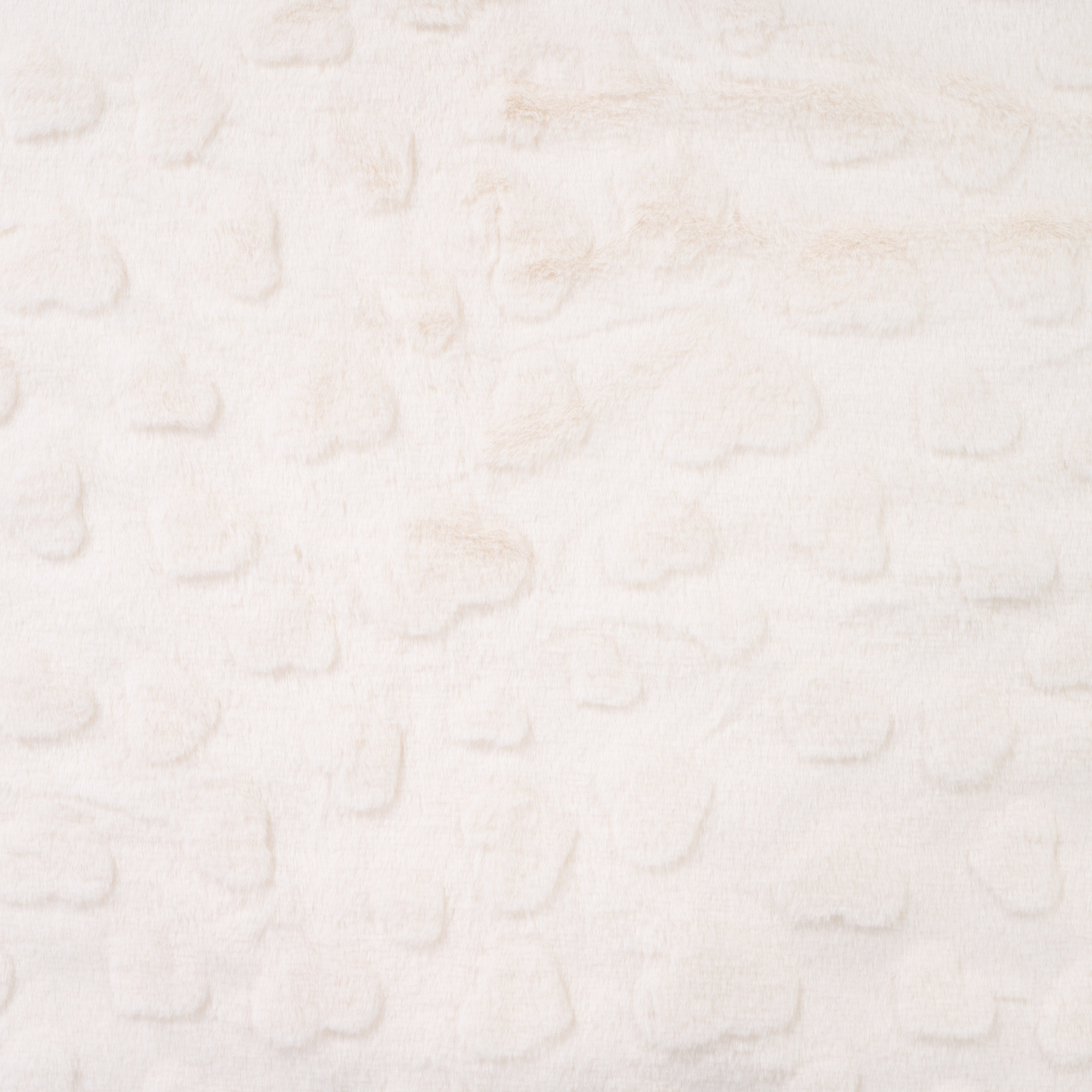 Fur Fabric with Hearts in Off-White