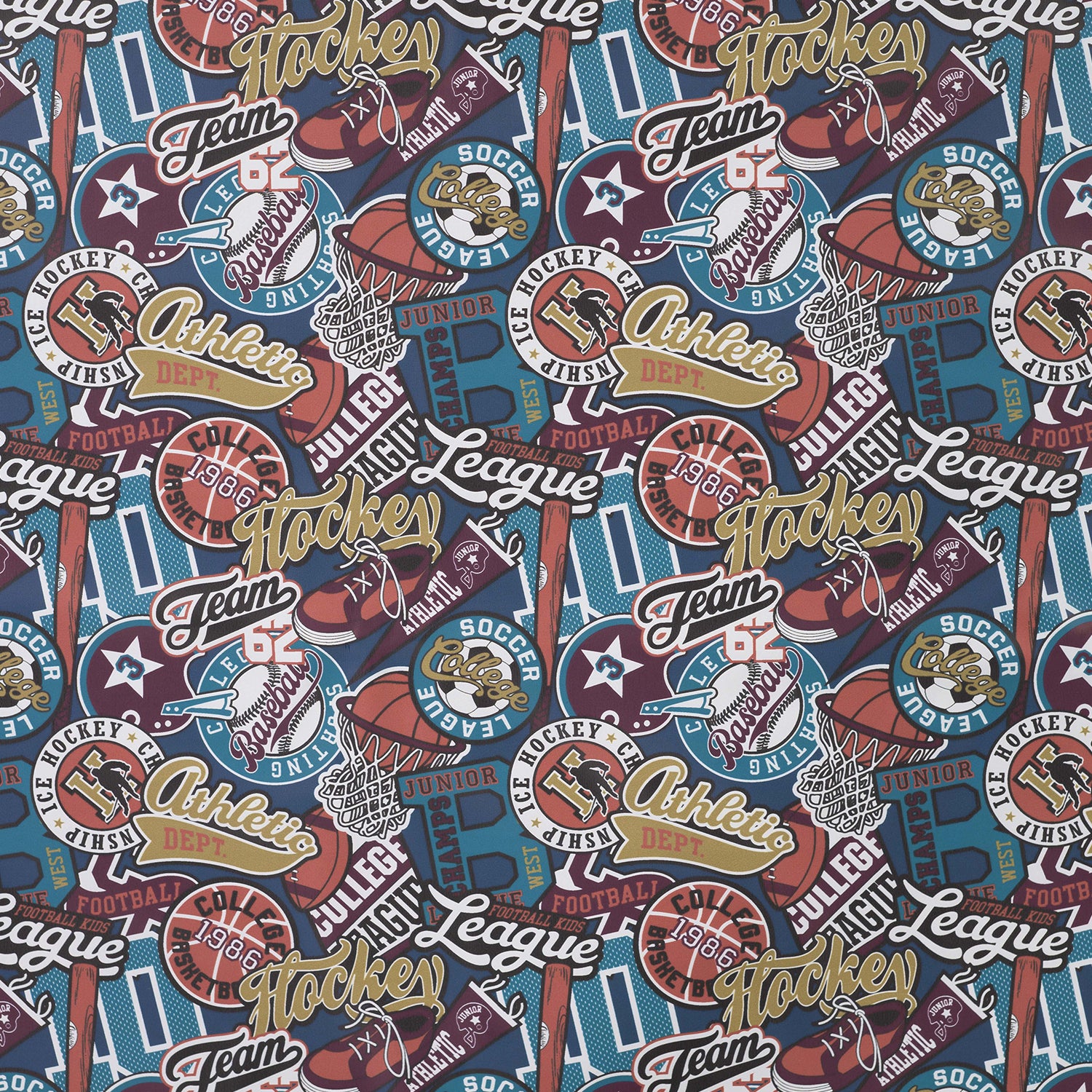 Sports Themed Teal Raincoat Fabric