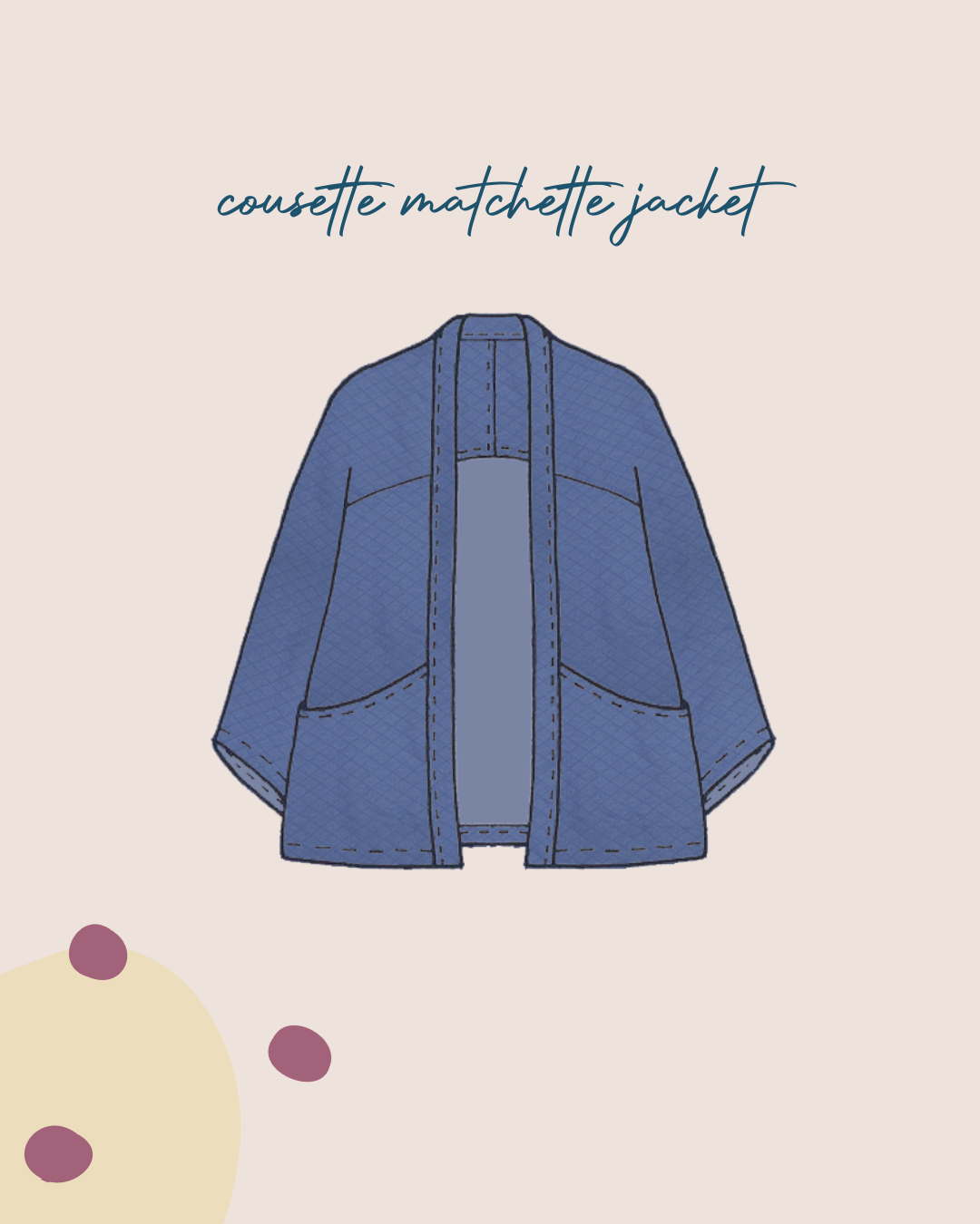 Sewing Kit - Cousette Matchette Cardigan in Diamond Quilted Jersey (multiple colours)
