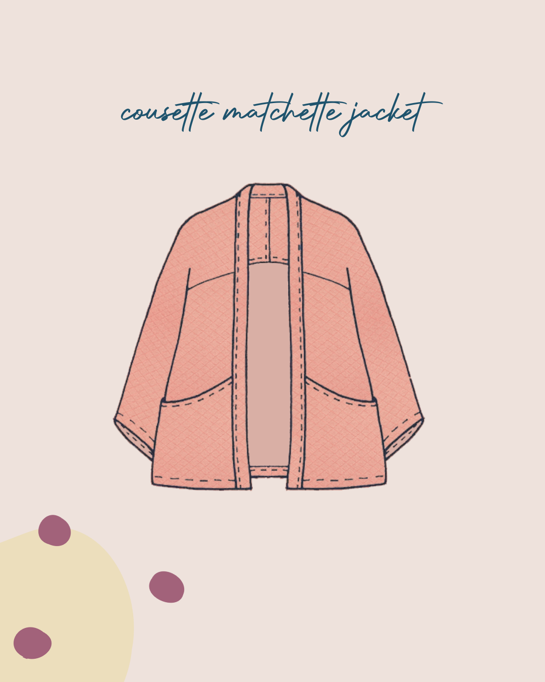 Sewing Kit - Cousette Matchette Cardigan in Diamond Quilted Jersey (multiple colours)