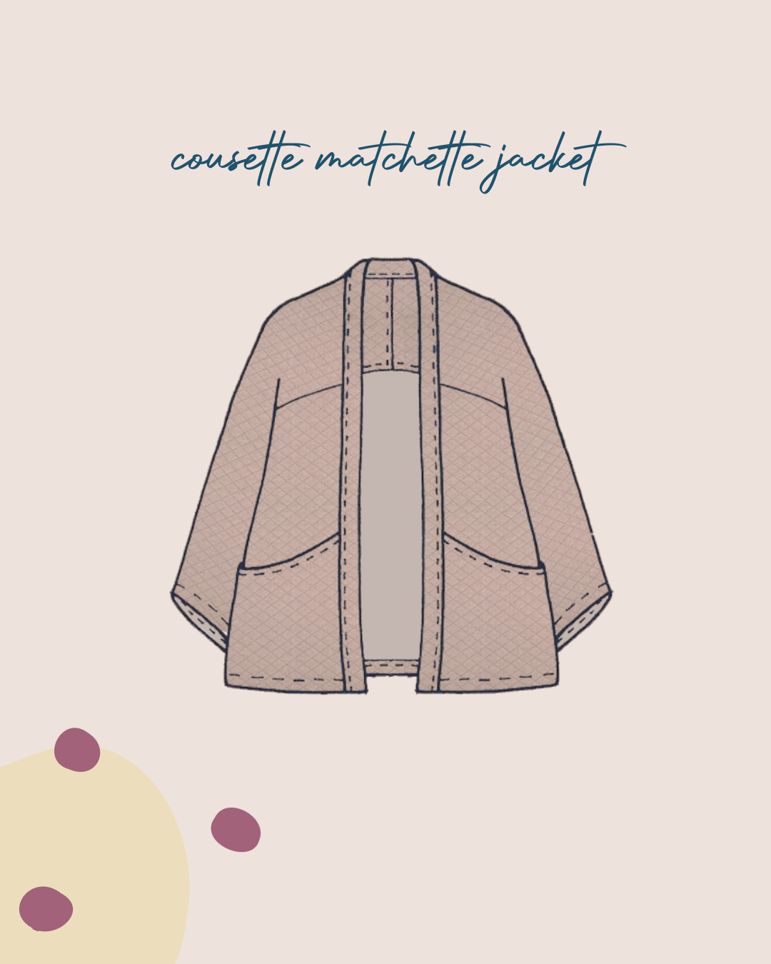 Sewing Kit - Cousette Matchette Cardigan in Diamond Quilted Jersey (multiple colours)