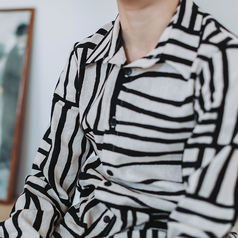See You At Six - Permecube Linen Viscose Fabric