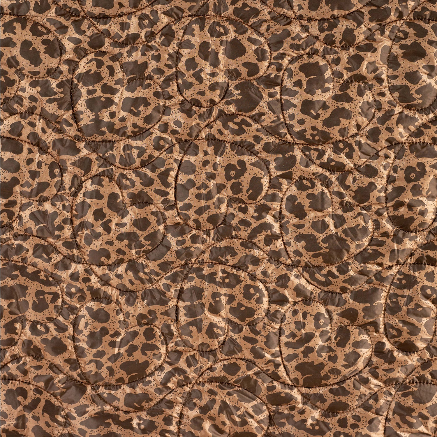 Animal print with Hearts Quilted Puffer Fabric