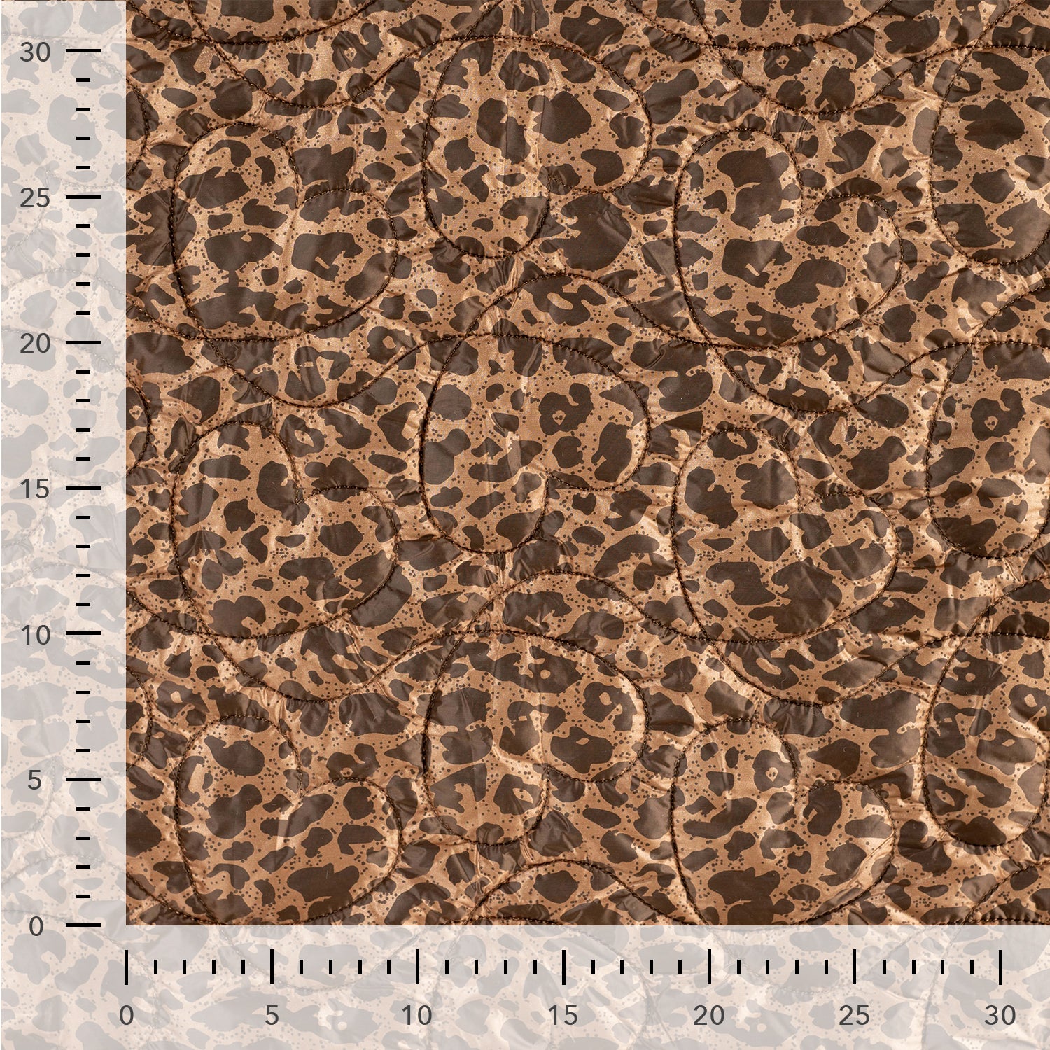 Animal print with Hearts Quilted Puffer Fabric