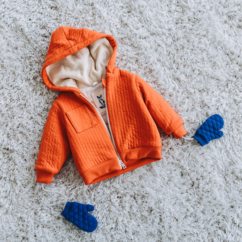 See You At Six - Flame Red Quilted Knit Extra Wide