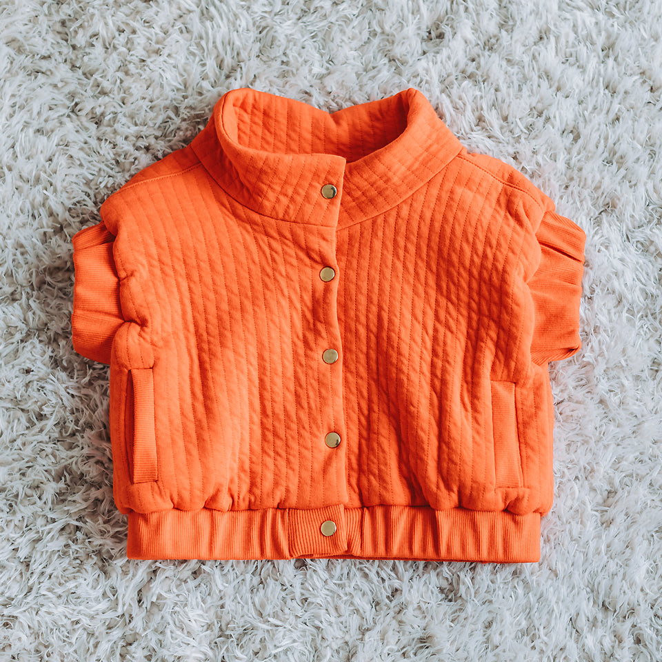 See You At Six - Flame Red Quilted Knit Extra Wide
