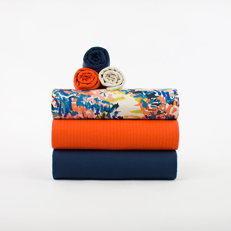 See You At Six - Flame Red Quilted Knit Extra Wide