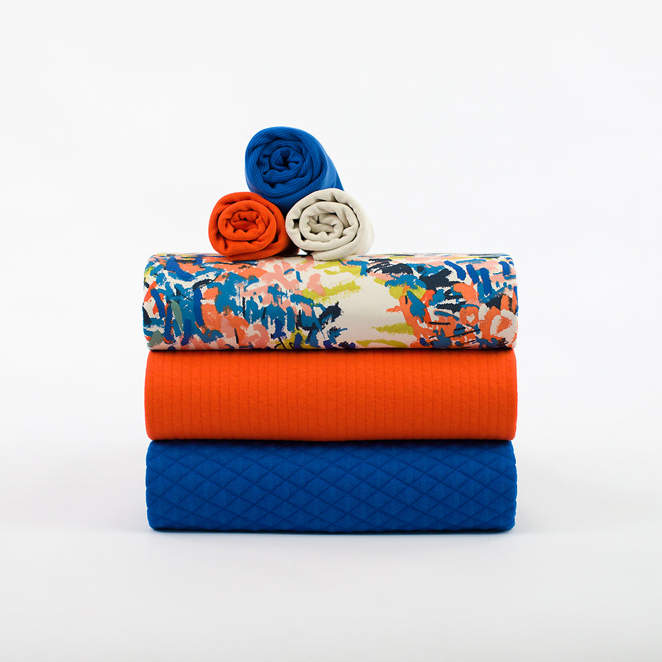 See You At Six - Flame Red Quilted Knit Extra Wide