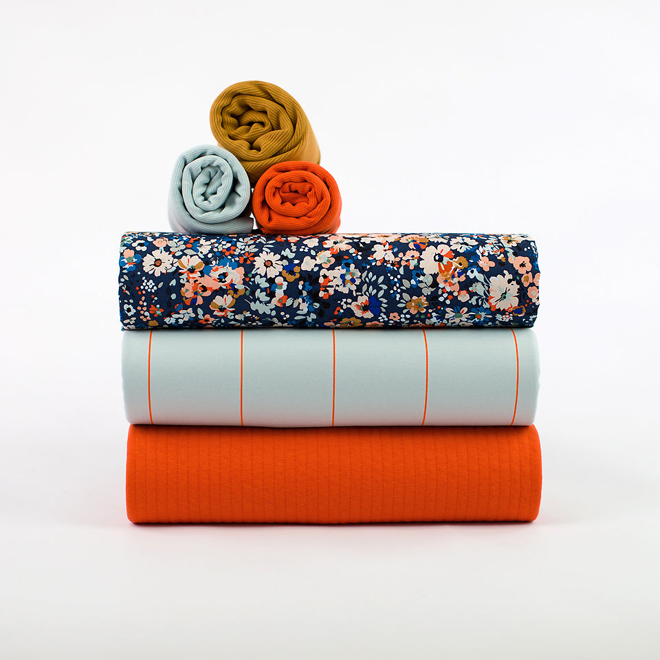 See You At Six - Flame Red Quilted Knit Extra Wide