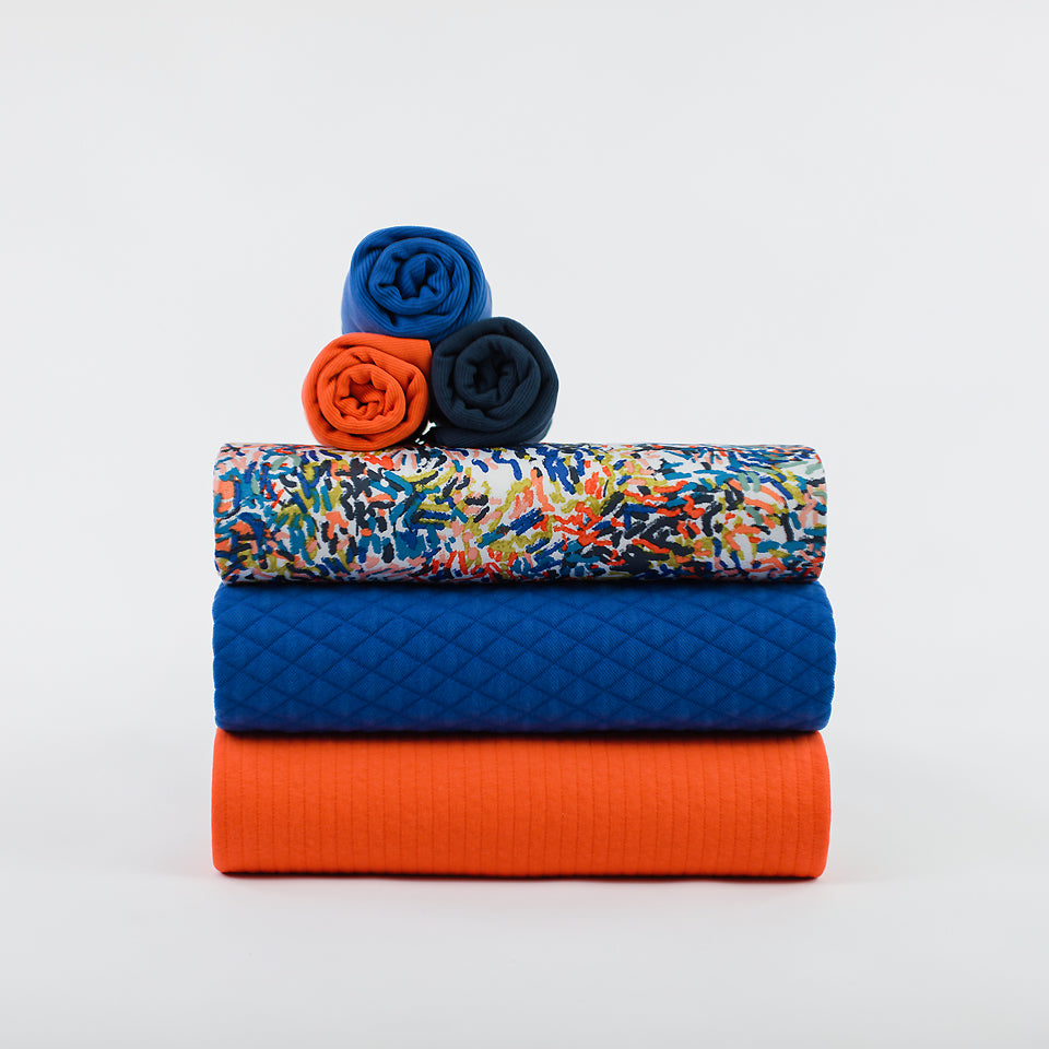 See You At Six - Flame Red Quilted Knit Extra Wide
