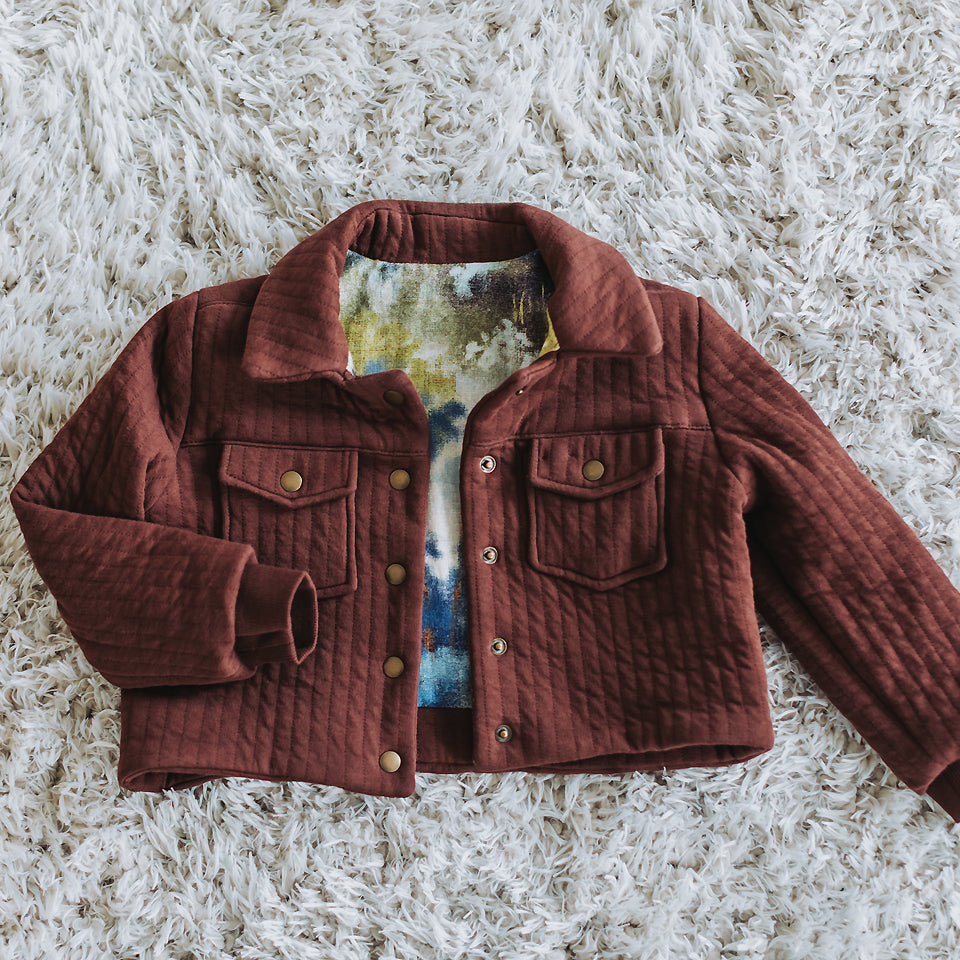 See You At Six - Raisin Brown Quilted Knit Extra Wide