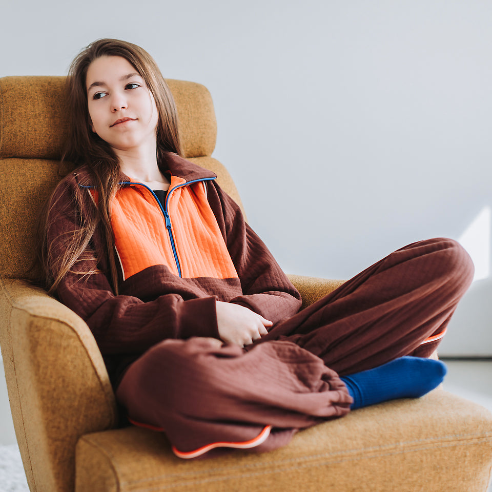See You At Six - Raisin Brown Quilted Knit Extra Wide