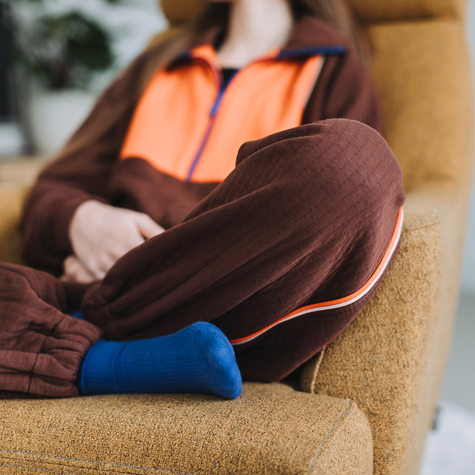 See You At Six - Raisin Brown Quilted Knit Extra Wide
