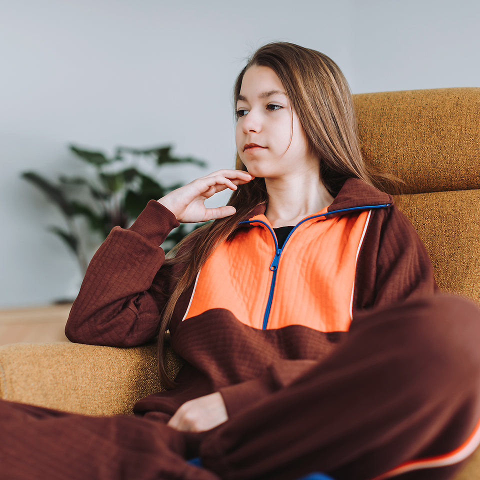 See You At Six - Raisin Brown Quilted Knit Extra Wide