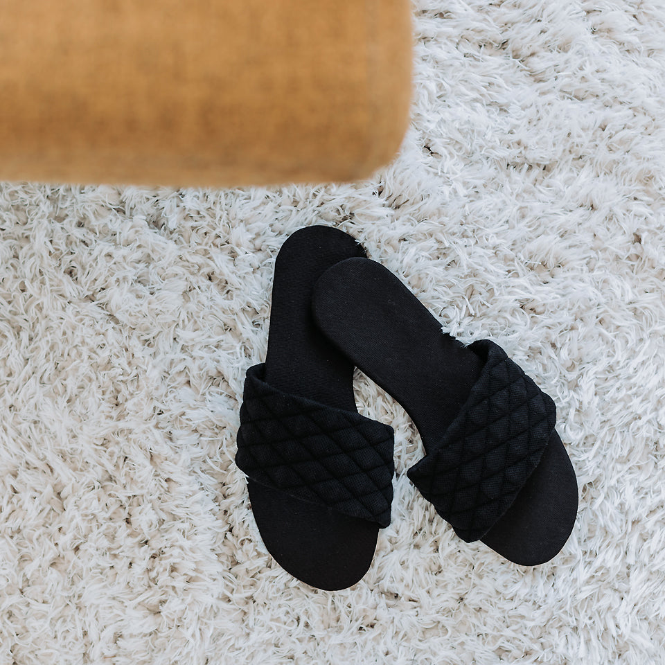 See You At Six - Black Quilted Piqué Knit Extra Wide