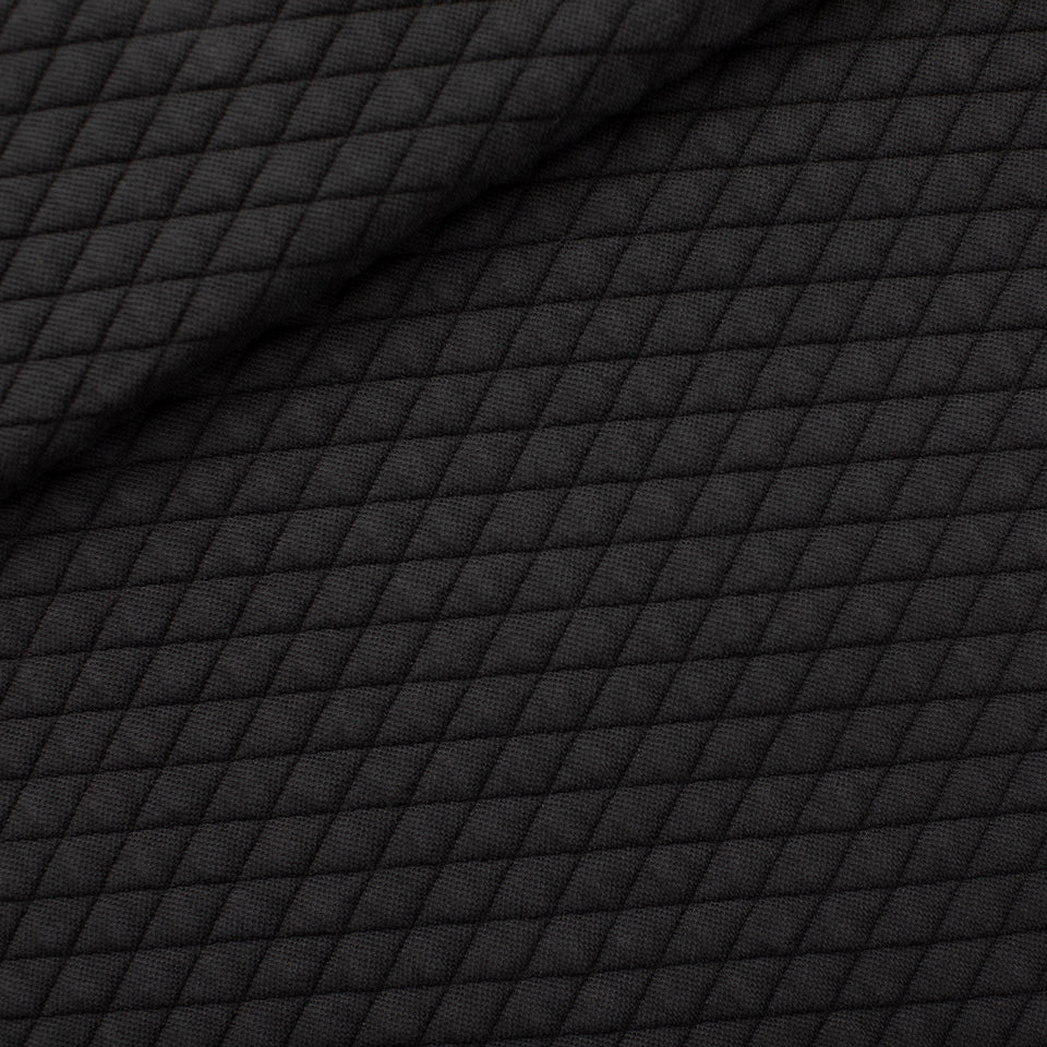 See You At Six - Black Quilted Piqué Knit Extra Wide