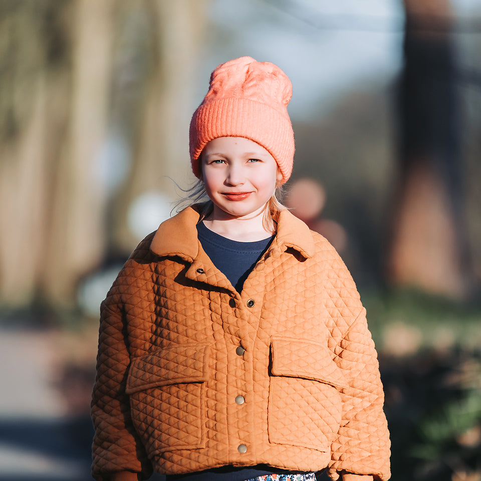 See You At Six - Buckthorn Brown Quilted Piqué Knit Extra Wide