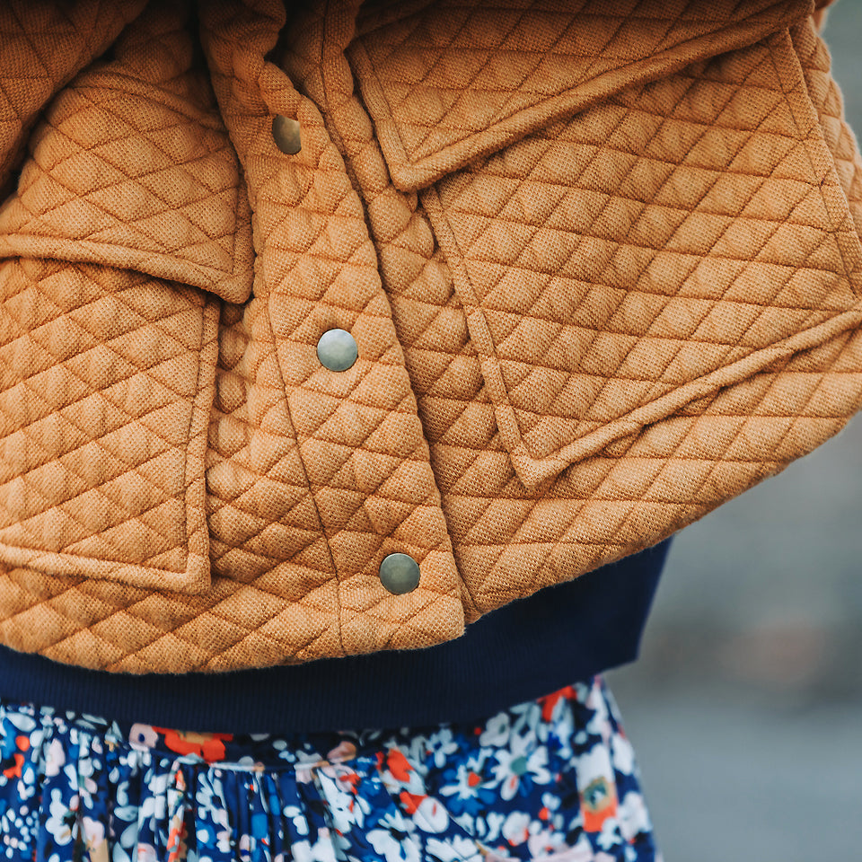 See You At Six - Buckthorn Brown Quilted Piqué Knit Extra Wide