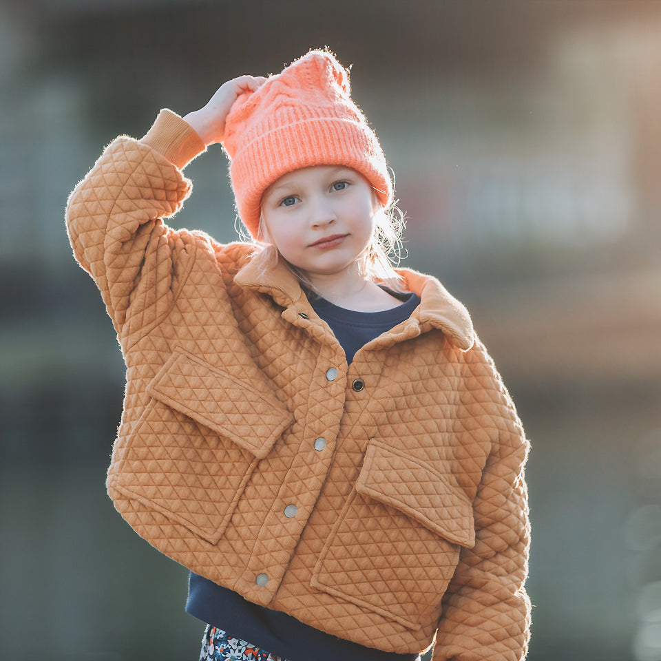 See You At Six - Buckthorn Brown Quilted Piqué Knit Extra Wide