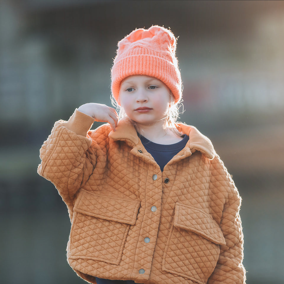 See You At Six - Buckthorn Brown Quilted Piqué Knit Extra Wide