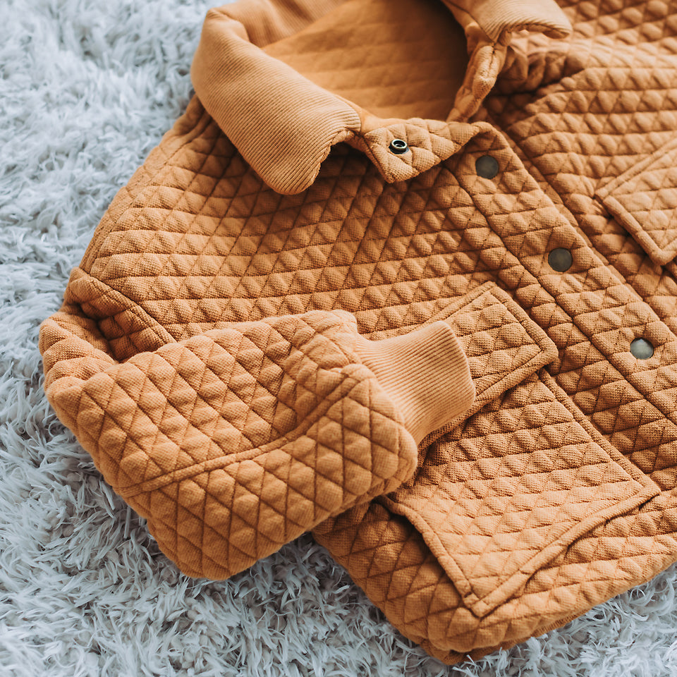 See You At Six - Buckthorn Brown Quilted Piqué Knit Extra Wide