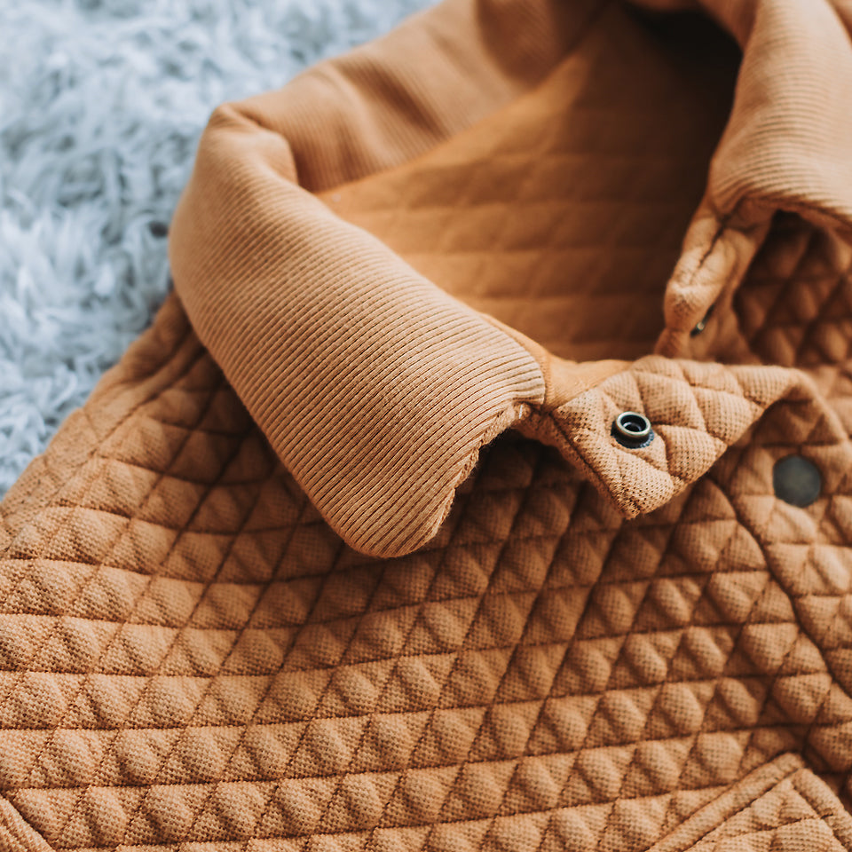 See You At Six - Buckthorn Brown Quilted Piqué Knit Extra Wide