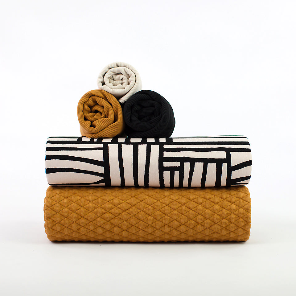 See You At Six - Buckthorn Brown Quilted Piqué Knit Extra Wide