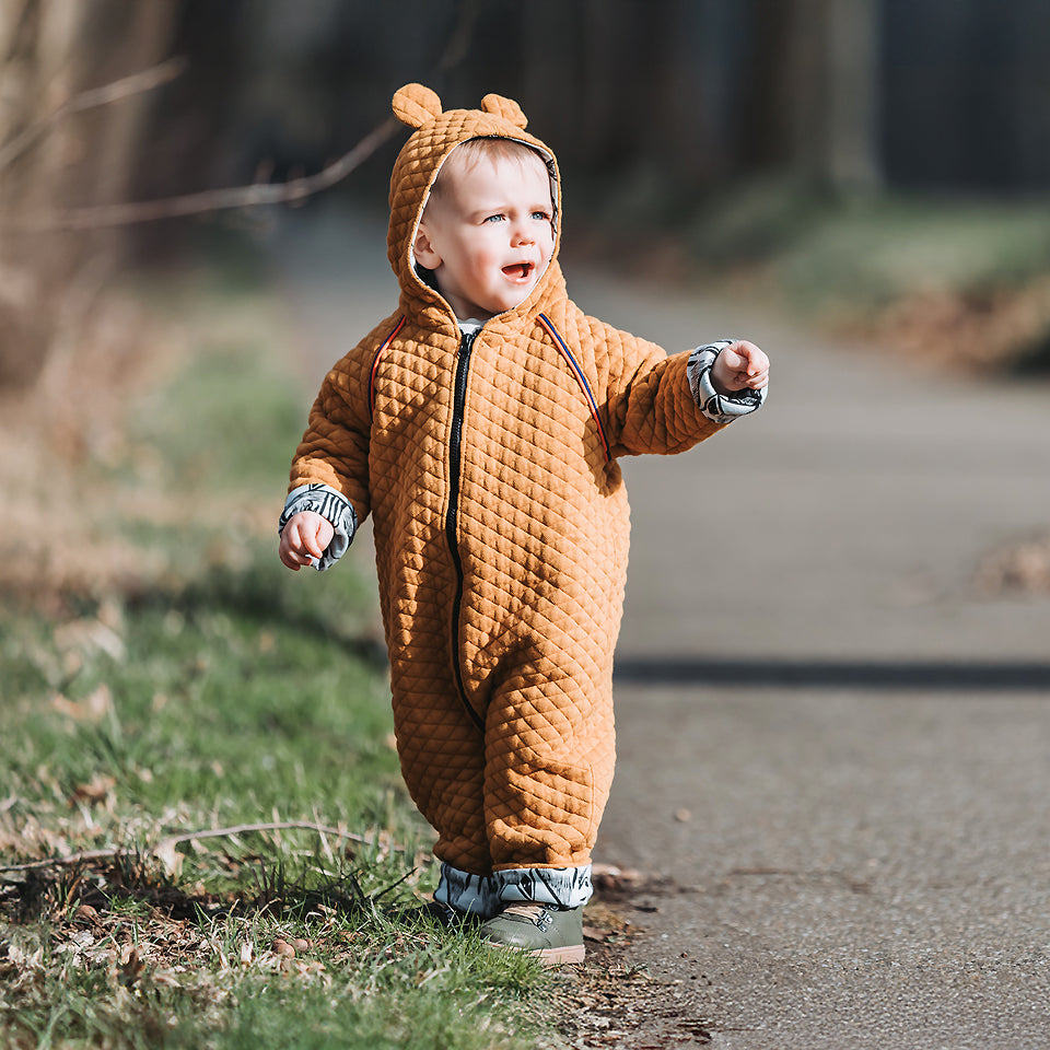 See You At Six - Buckthorn Brown Quilted Piqué Knit Extra Wide