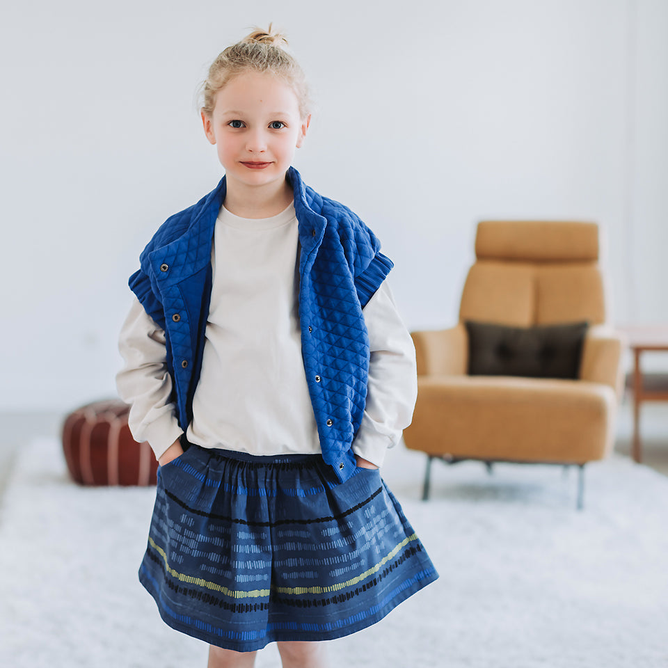 See You At Six - Surf The Web Blue Quilted Piqué Knit Extra Wide