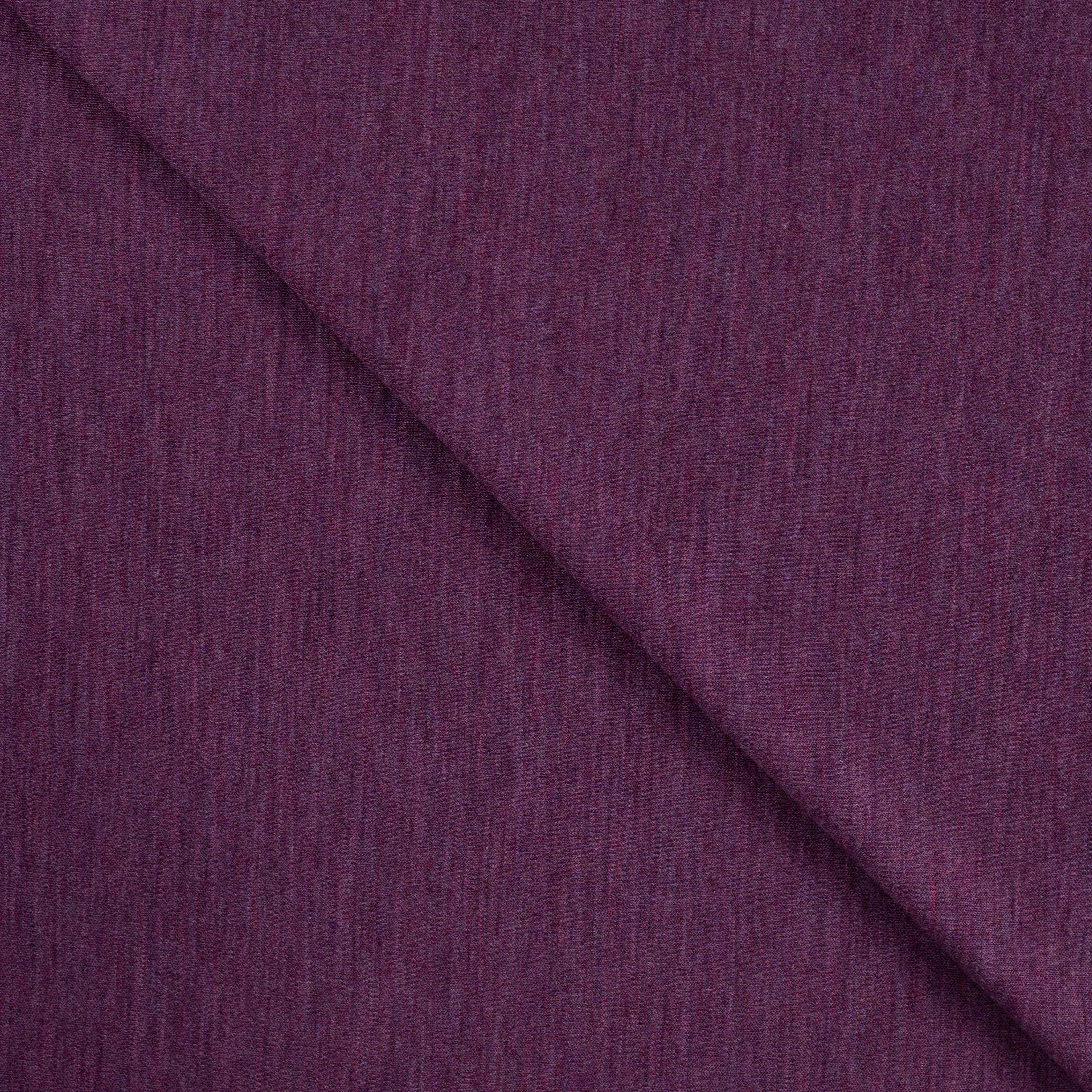 Pure Merino Wool Sweater Knit in Plum Melange