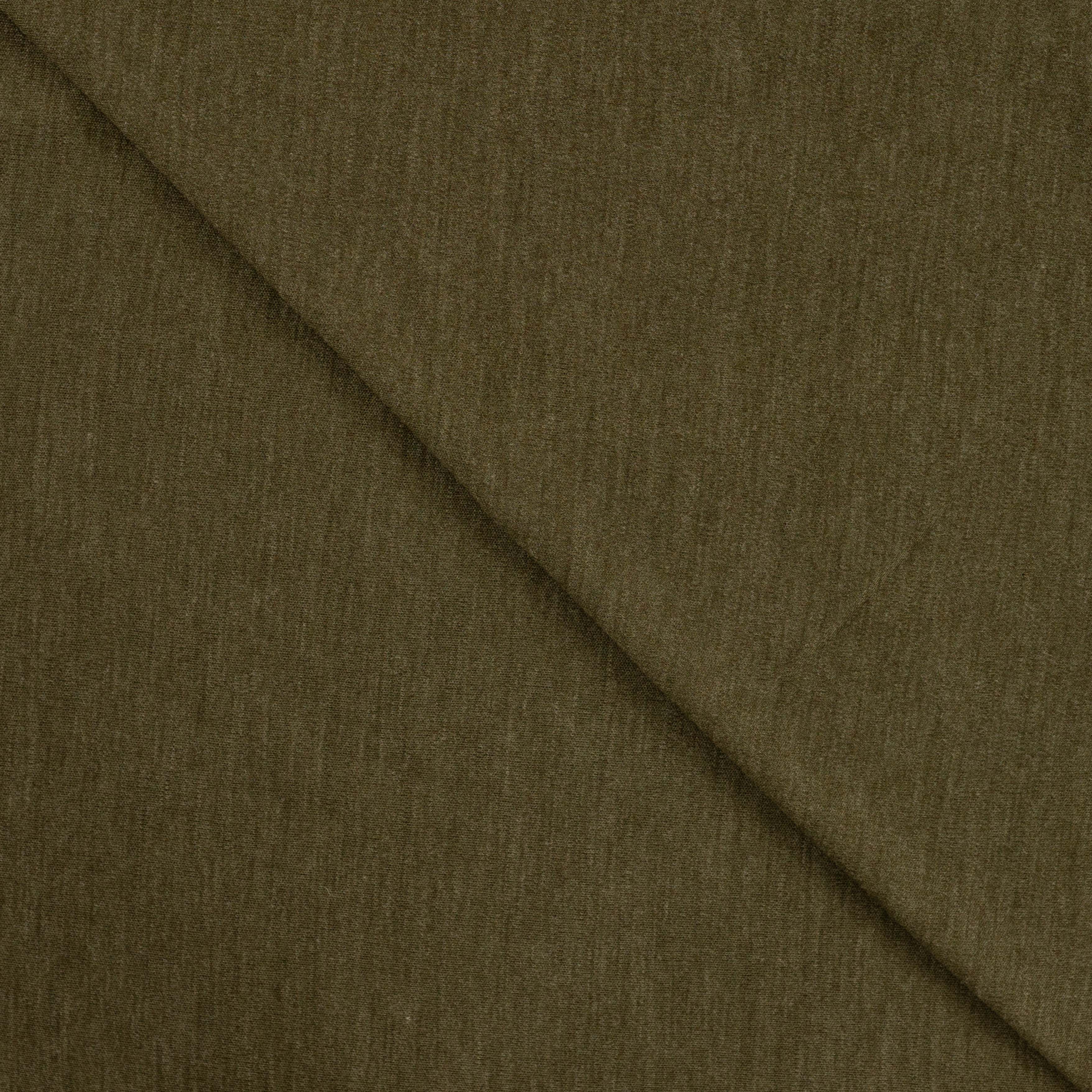 Pure Merino Wool Sweater Knit in Khaki Melange