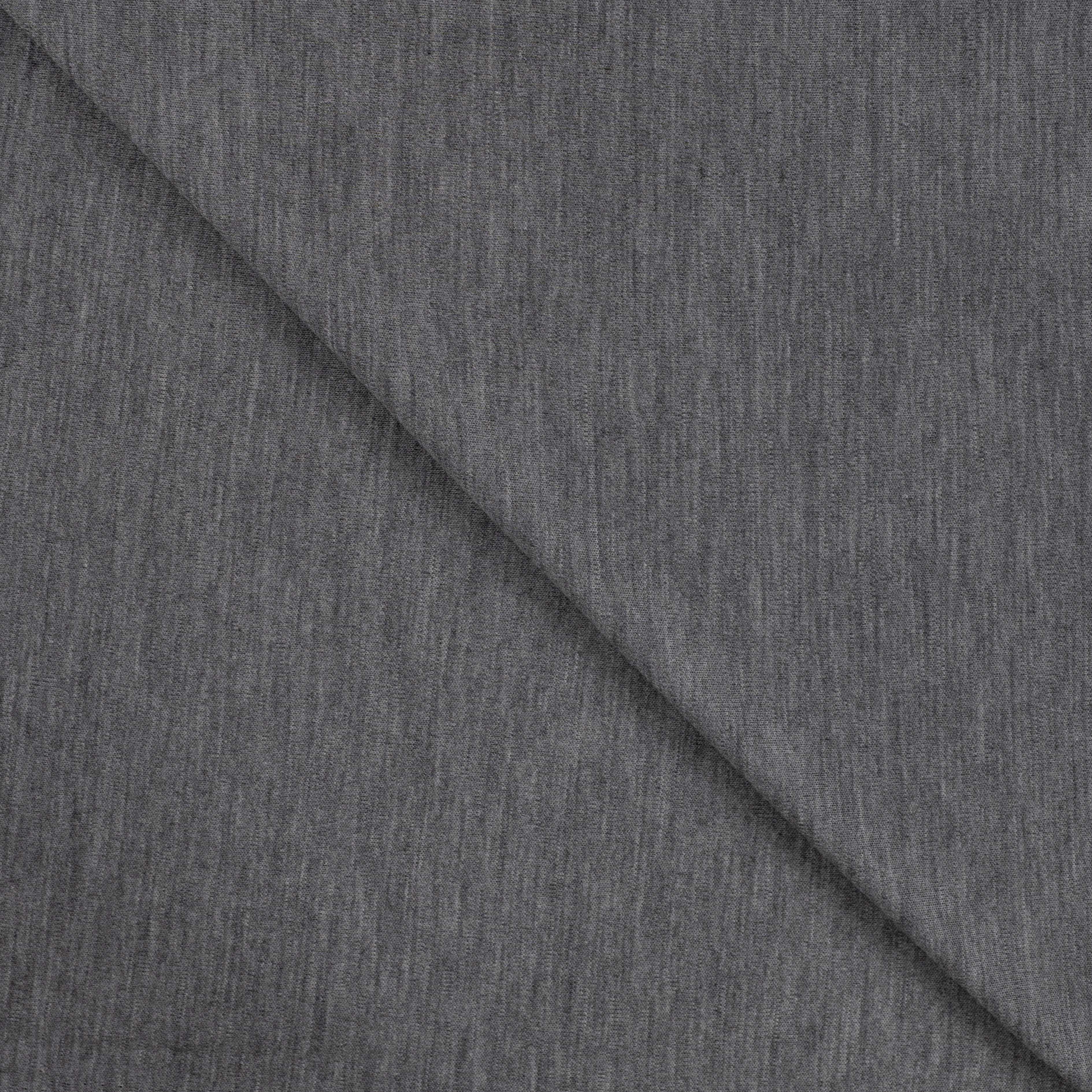 Pure Merino Wool Sweater Knit in Grey Melange